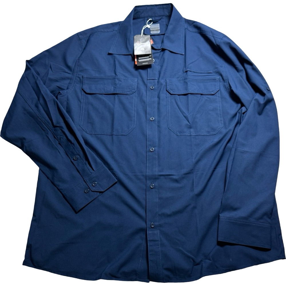 33,000ft Fishing Shirt Mens XL Blue Good UV Protection Long Sleeve 25SF1397-031